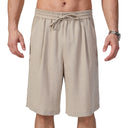 HiBro Men’s Coastal Linen Drawstring Shorts
