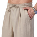 HiBro Men’s Coastal Linen Drawstring Shorts