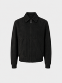HiBro Men’s Premium Black Suede Bomber Jacket
