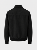 HiBro Men’s Premium Black Suede Bomber Jacket