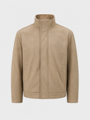 HiBro  Men’s Beige Suede Stand Collar Jacket