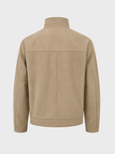 HiBro  Men’s Beige Suede Stand Collar Jacket