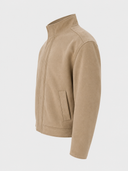 HiBro  Men’s Beige Suede Stand Collar Jacket
