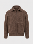 HiBro Men’s Brown Sherpa Fleece Zip-Up Jacket