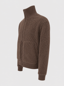 HiBro Men’s Brown Sherpa Fleece Zip-Up Jacket