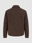 HiBro Men’s Dark Brown Suede Zip-Up Jacket