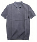 HiBro Men's Navy Blue Polo Knit Sweater