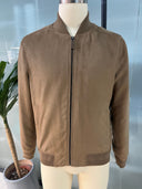 HiBro Khaki Baseball Collar Bomber Jacket