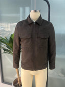 HiBro Deep Brown Lapel Workwear Jacket